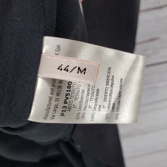 Giambattista Valli Paris Women's Linen Silk Color Block Sheath Dress Size 44 - Picture 9 of 13